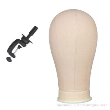 MYZYR Mannequin Head Canvas Block Head Display Styling Mannequin Manikin Head Wig Stand Free Get T Needle Holder